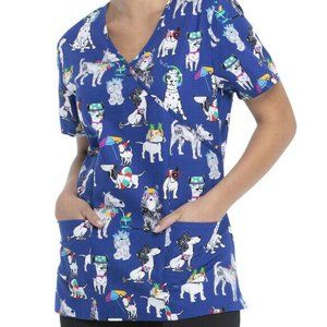 NWT Dog Gone Vacation Scrub Top